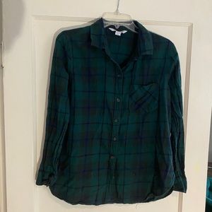 Women’s Green/Navy Flannel Size L